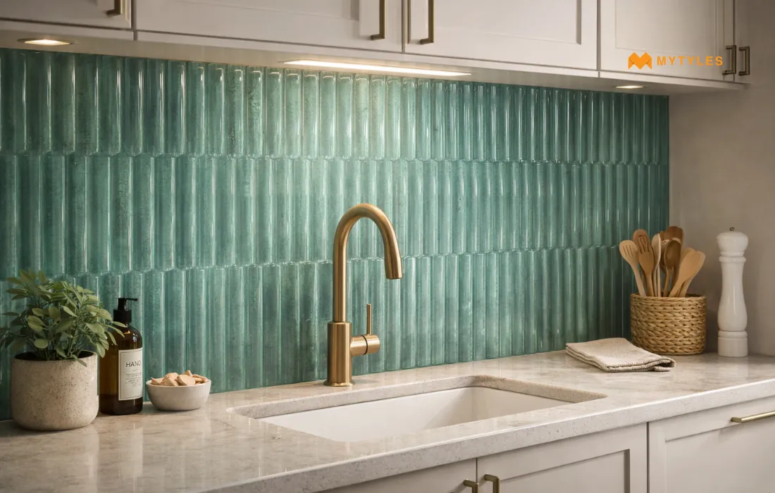 Fluted Tile in Kitchen